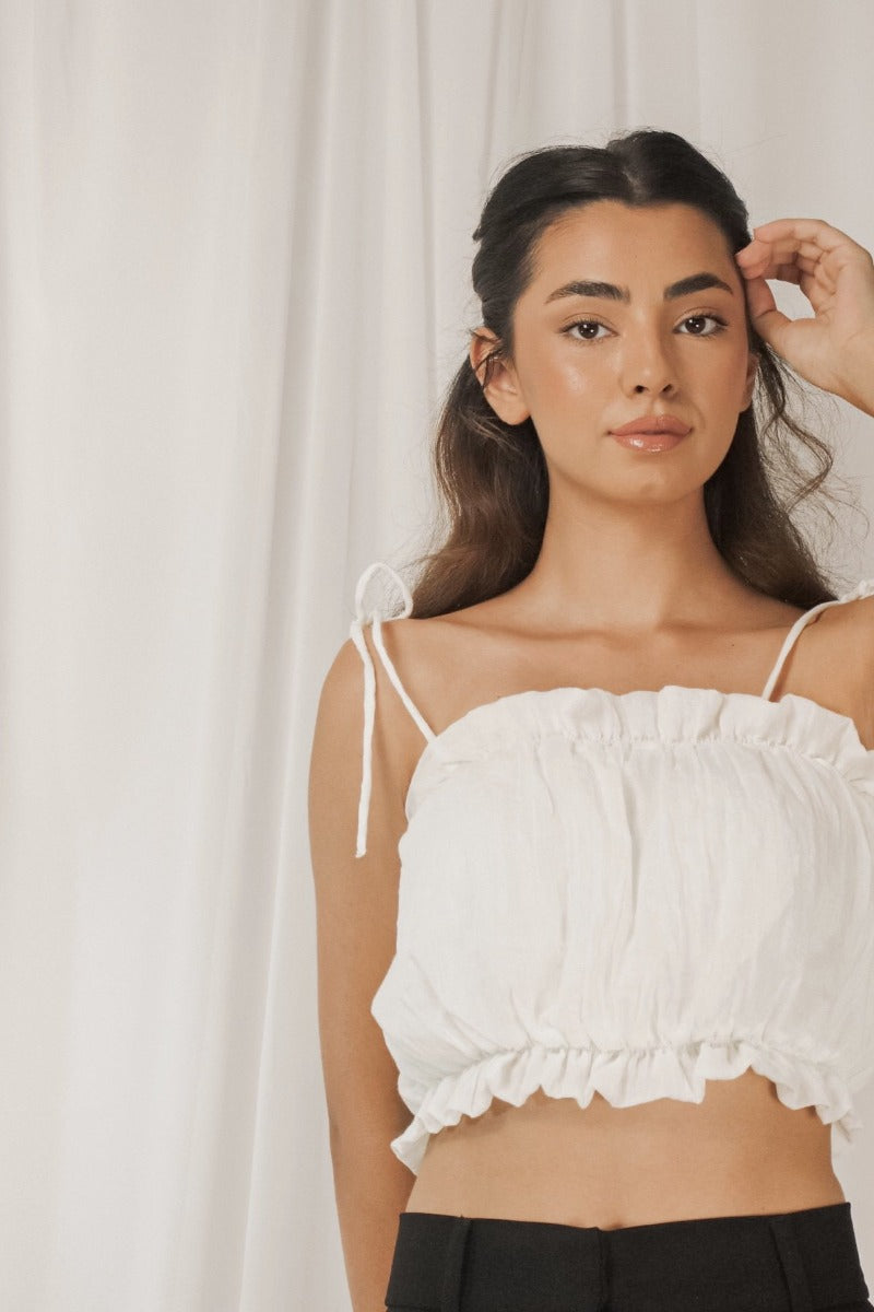 Swan Crop Top Cream